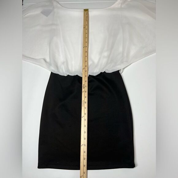 Babe Jacaranda Sheer Oversized White Top Black skirt Formal Dress Size M NWT - Picture 10 of 15